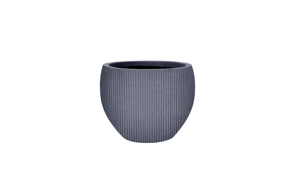 Macetero Arcilla Nervadura Wash Black M Home Logics 1 un