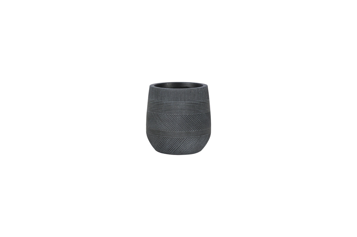 Macetero Arcilla Rayas Wash Black S Home Logics 1 un