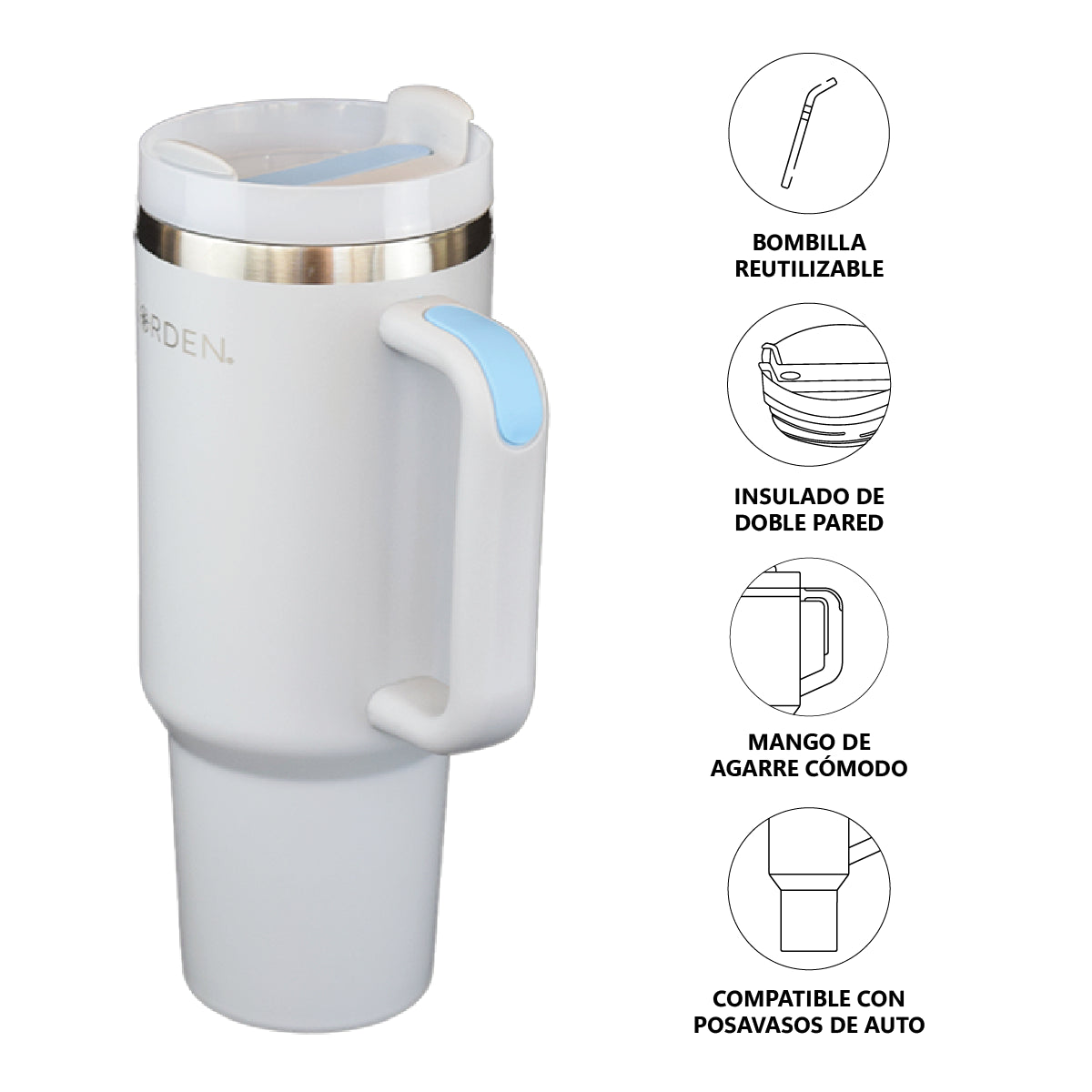 Botella Térmica Tumbler Light Gray 1200 ml Norden 1 un