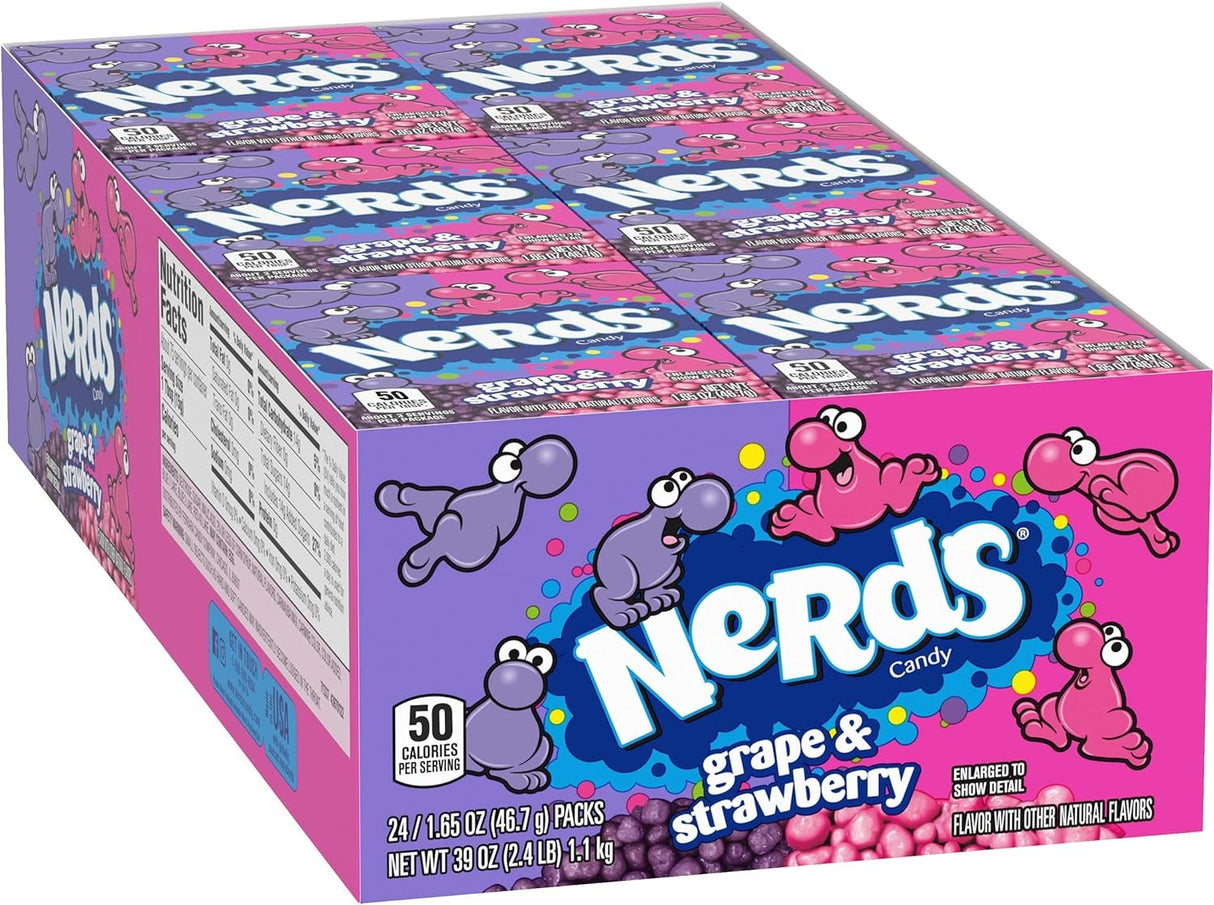 Dulces Nerds Uva Frutilla Caja 24 un x 46 g