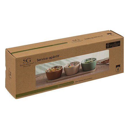 Set Aperitivo 3 Pocillos con Bandeja SG 1 un