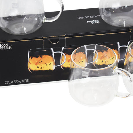 Set 4 Tazas Single Wall Glass 400 ml Food Appeal 4 un