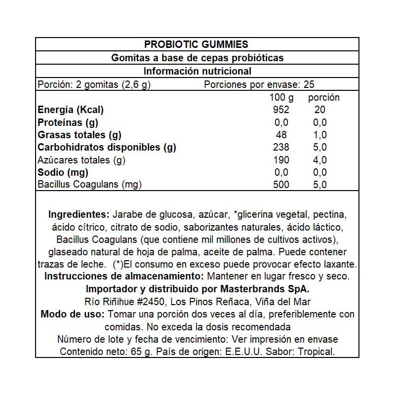 Probióticos Sabor Tropical 50 gm Nature's Truth 50 un