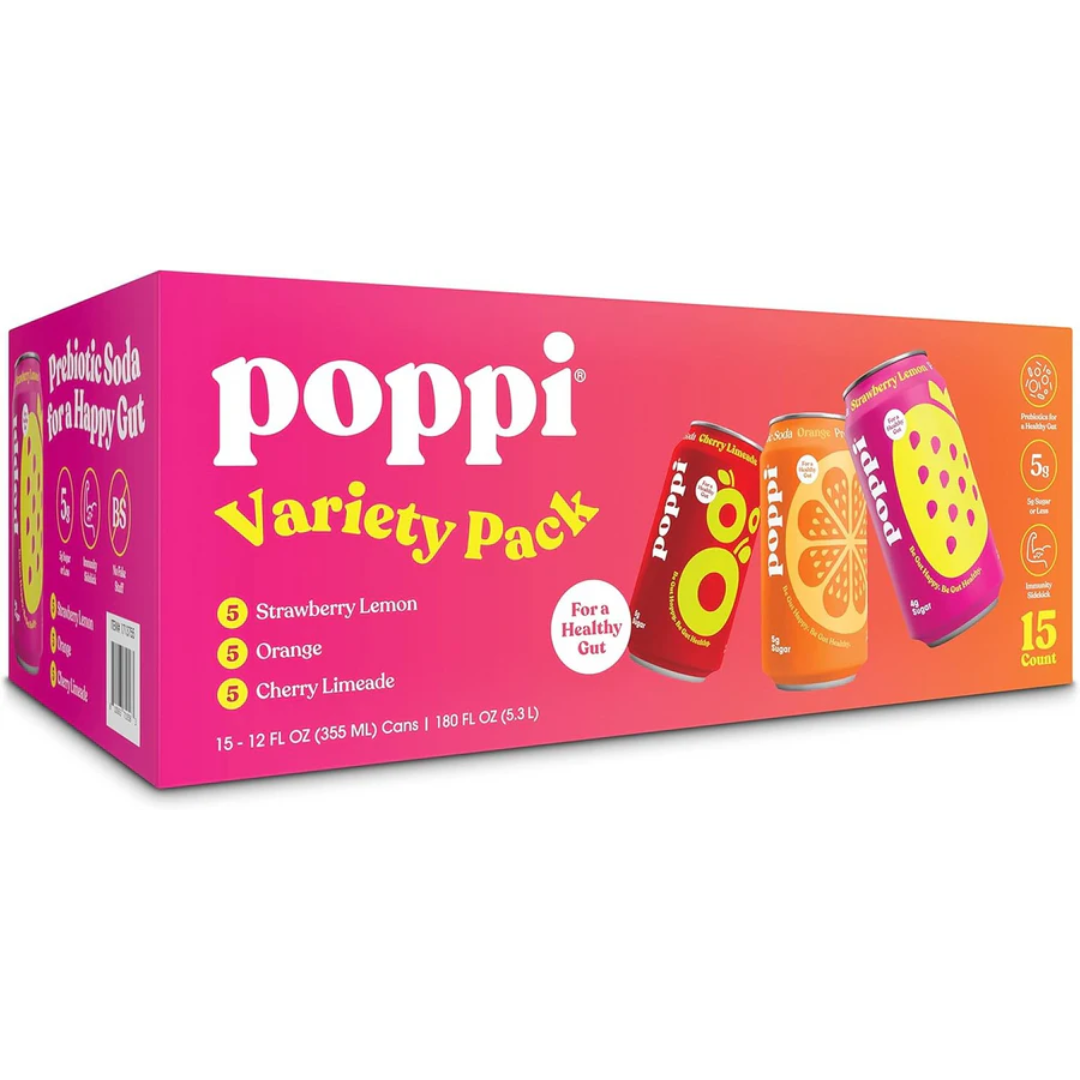 Bebida Prebiotic Variedades SOC Lata Poppi 15 x 355 ml