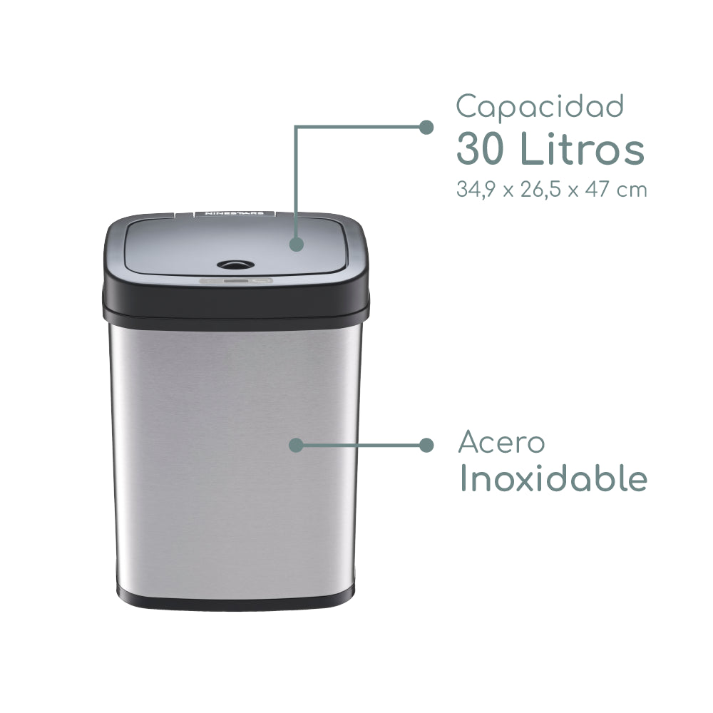 Basurero con Sensor 30L Ninestars