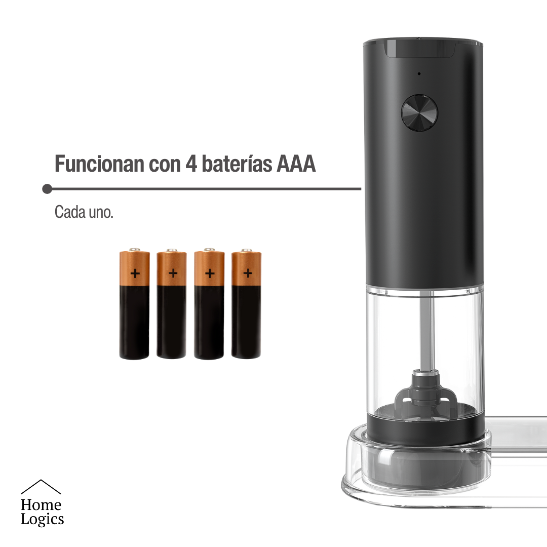 Set de 2 Molinillos Eléctricos de Sal y Pimienta a Batería Home Logics 1 un