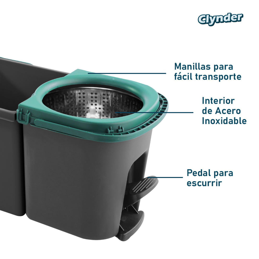 Set Mopa con Pedal Spin Triangular Gris Oscura Clynder 1 un