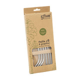 Set 6 Bombillas Acero Inoxidable con Cepillo 5five 1 un