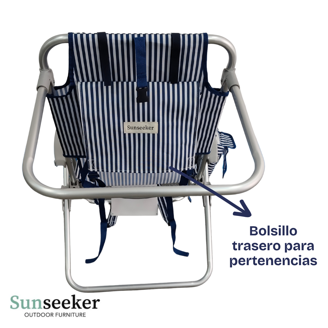 Silla de Playa Alta Navy Blue Sunseeker 1 un
