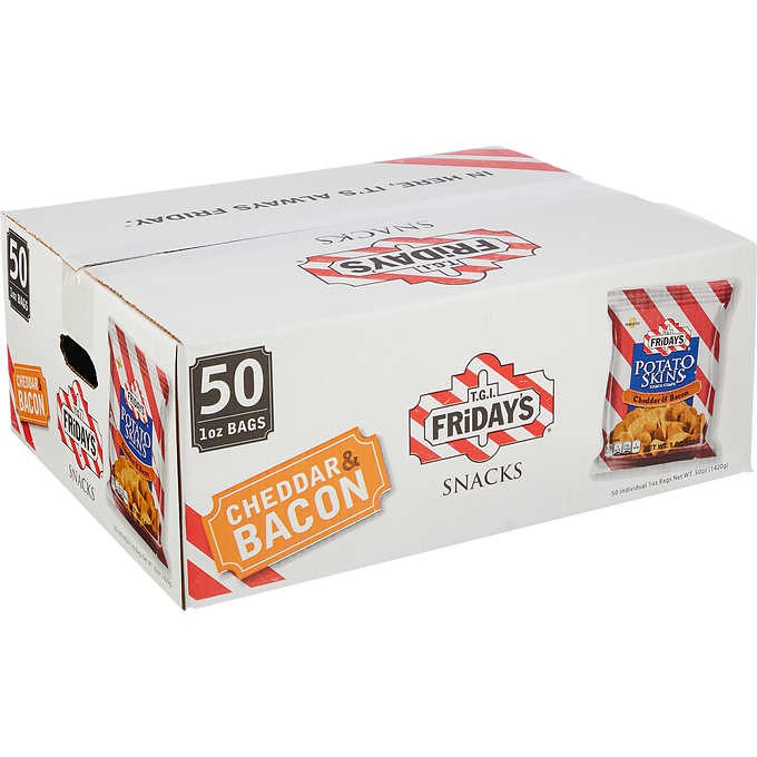 Snack de Cáscaras de Papa Queso y Tocino Caja T.G.I. Friday's 50 un x 28.3 g
