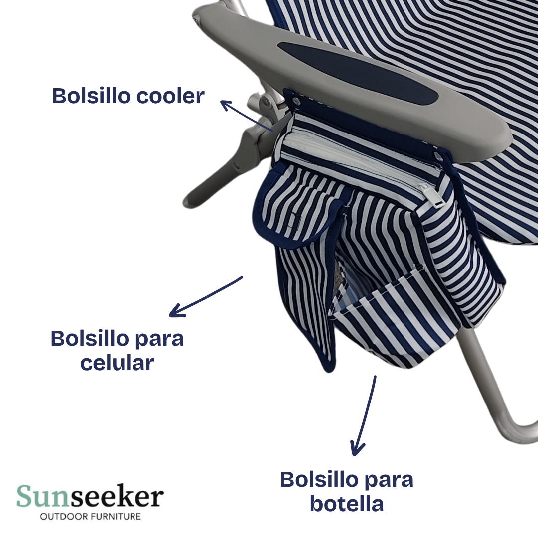 Silla de Playa Alta Navy Blue Sunseeker 1 un