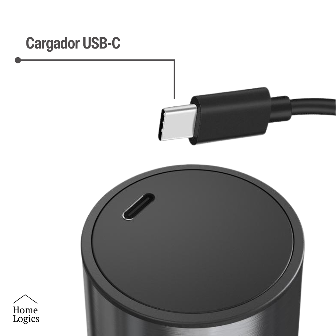 Molinillo Eléctrico Recargable de Sal y Pimienta Acero inoxidable Home Logics 1 un