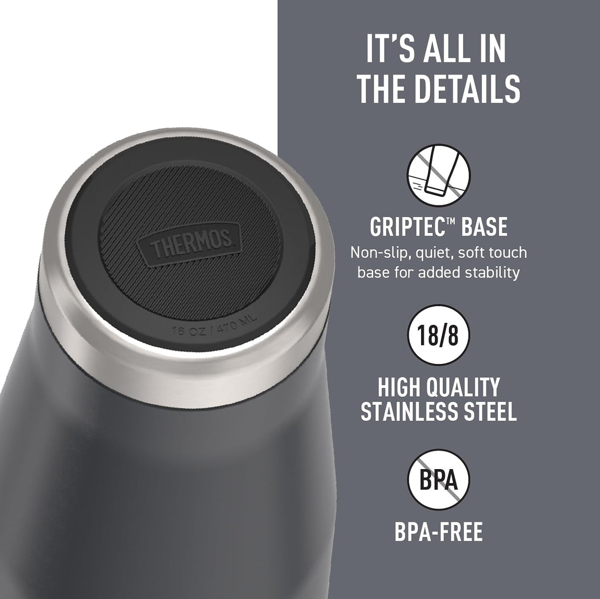 Mug Icon Acero Inoxidable Graphite 473 ml Thermos 1 un