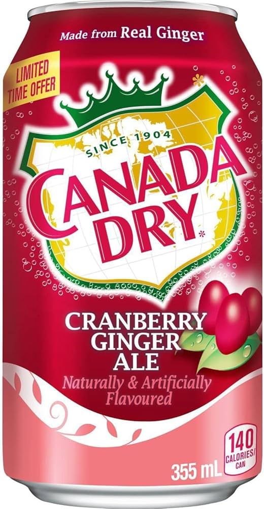 Bebidas Ginger Ale Cranberry Lata Canada Dry 355 ml
