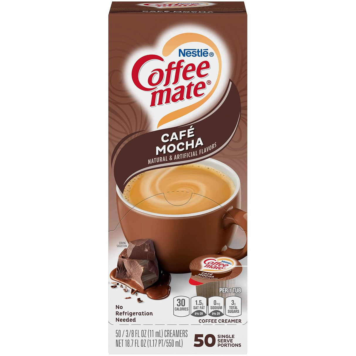 Crema para Café Individual Mocha Coffee-Mate Nestle 50 un x 11 ml