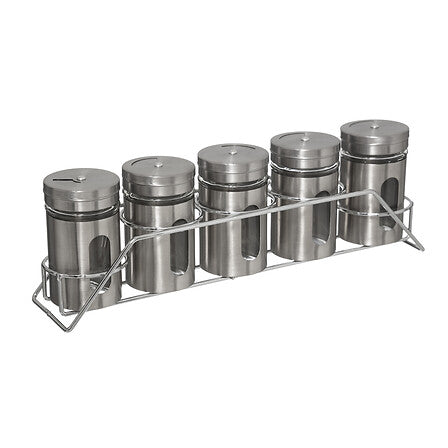 Rack Organizador 5 Especias Acero Inoxidable Vidrio 5five 1 un