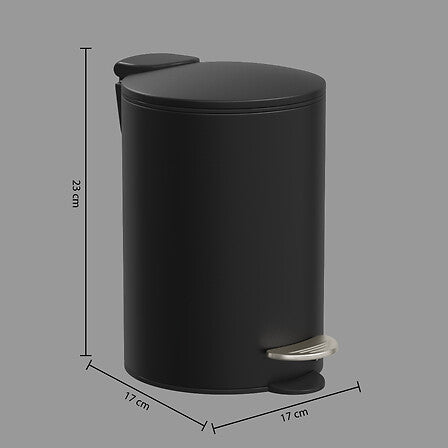 Basurero con Pedal Softclose Black 3L 5five 1 un