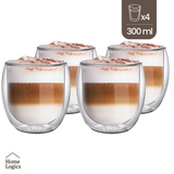 Set 4 Vasos Double Wall Glass 300 ml Home Logics 1 un