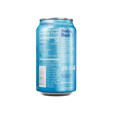 Bebida Prebiotic Wild Berry Lata Poppi 355 ml