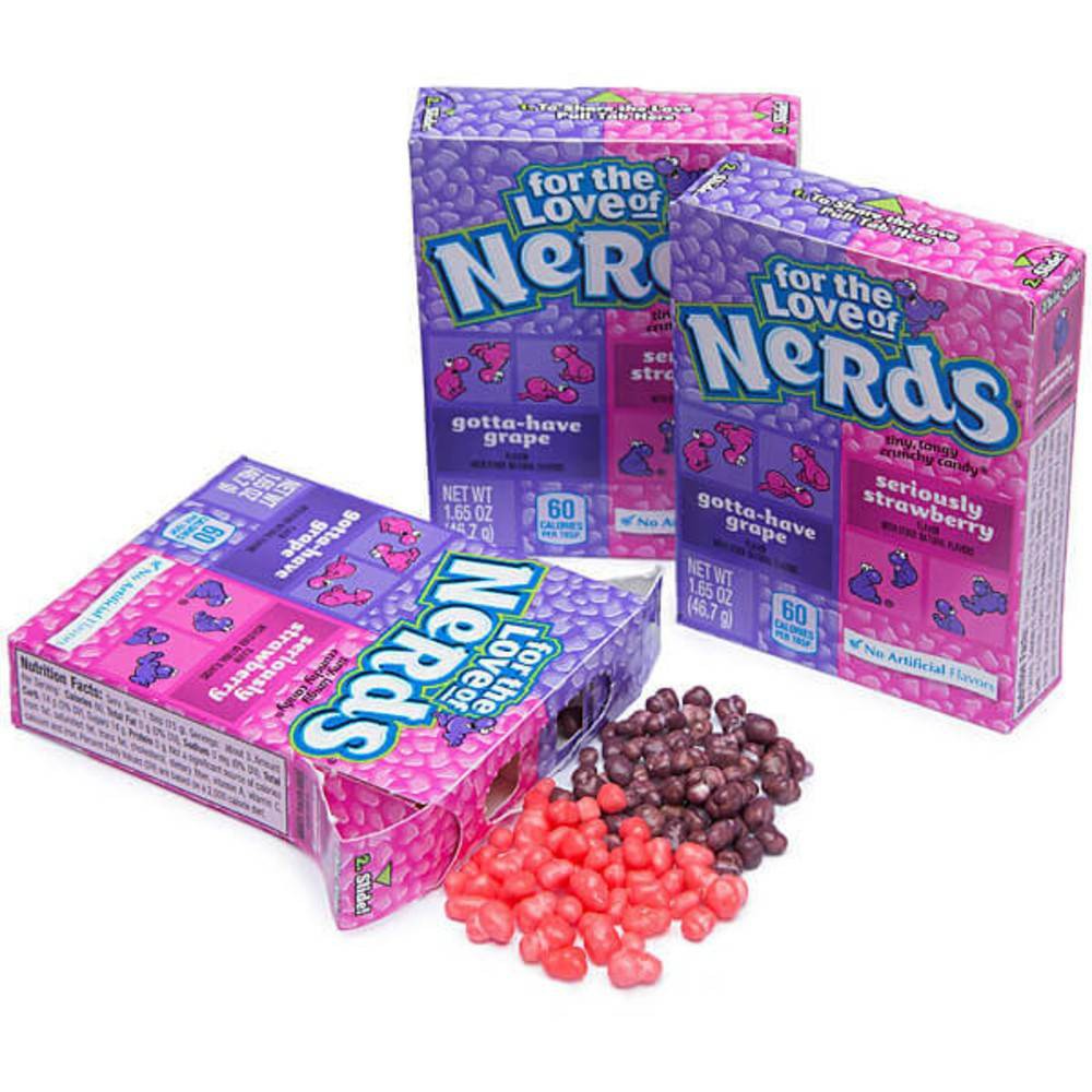 Dulces Nerds Uva Frutilla Caja 24 un x 46 g