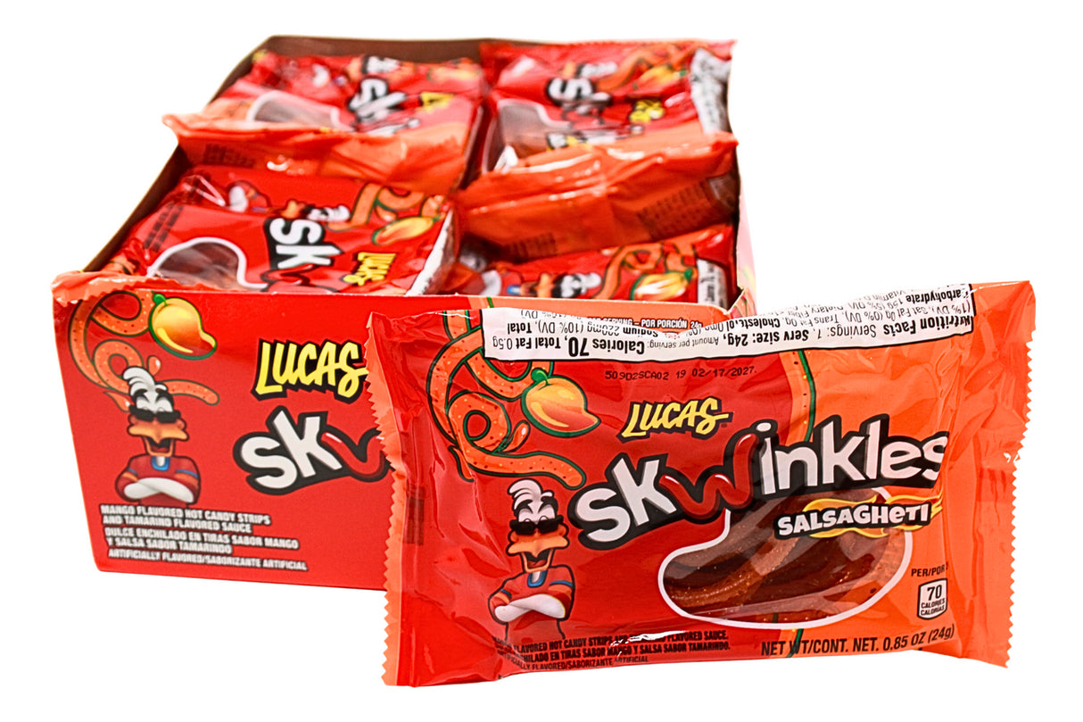 Caramelos Skwinkles Salsaghetti Mango Picante Lucas 12 x 24 g
