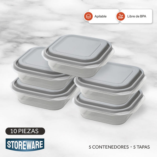 Juego De Almacenamiento De Alimentos De Vidrio Caraway, 14 Piezas