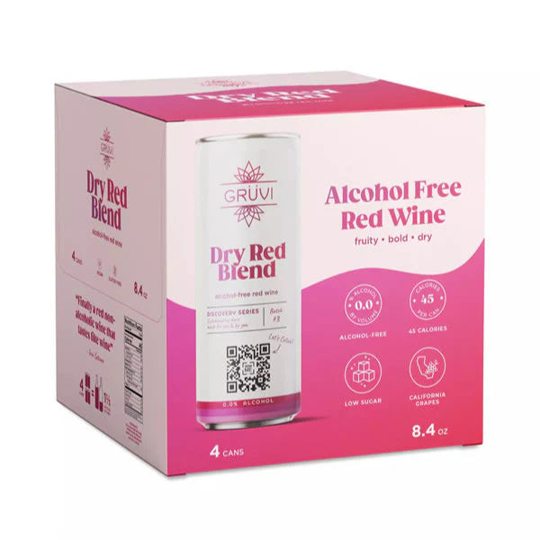 Bebida Red Blend No Alcohólica Lata Gruvi 4 x 250 ml