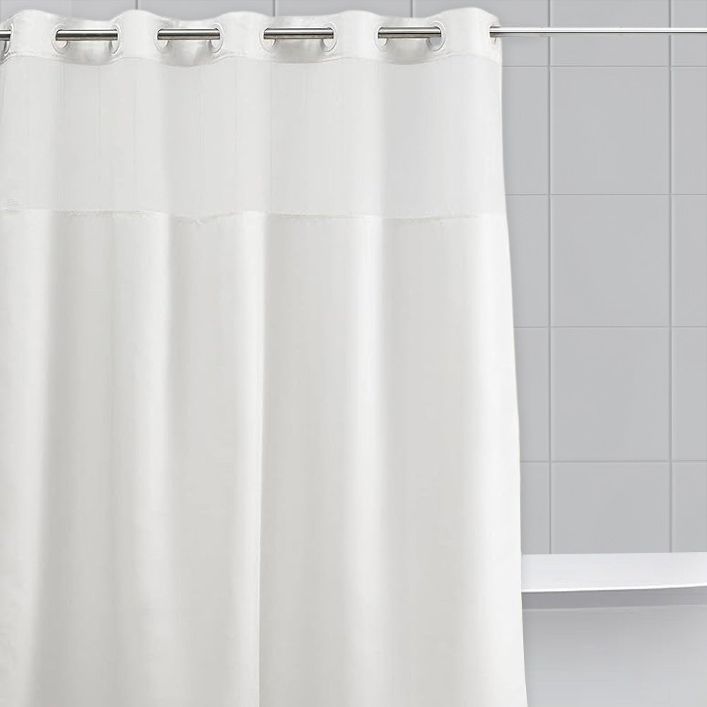 Cortina Baño Waffle Sistema 3 en 1 sin Ganchos 180 x 183 cm White Home Logics  1 un