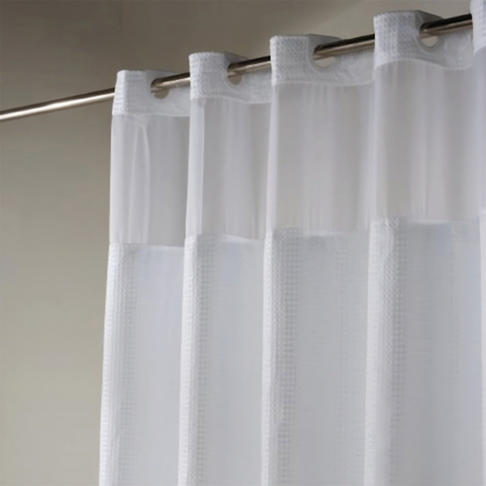 Cortina Baño Waffle Sistema 3 en 1 sin Ganchos 180 x 183 cm White Home Logics  1 un