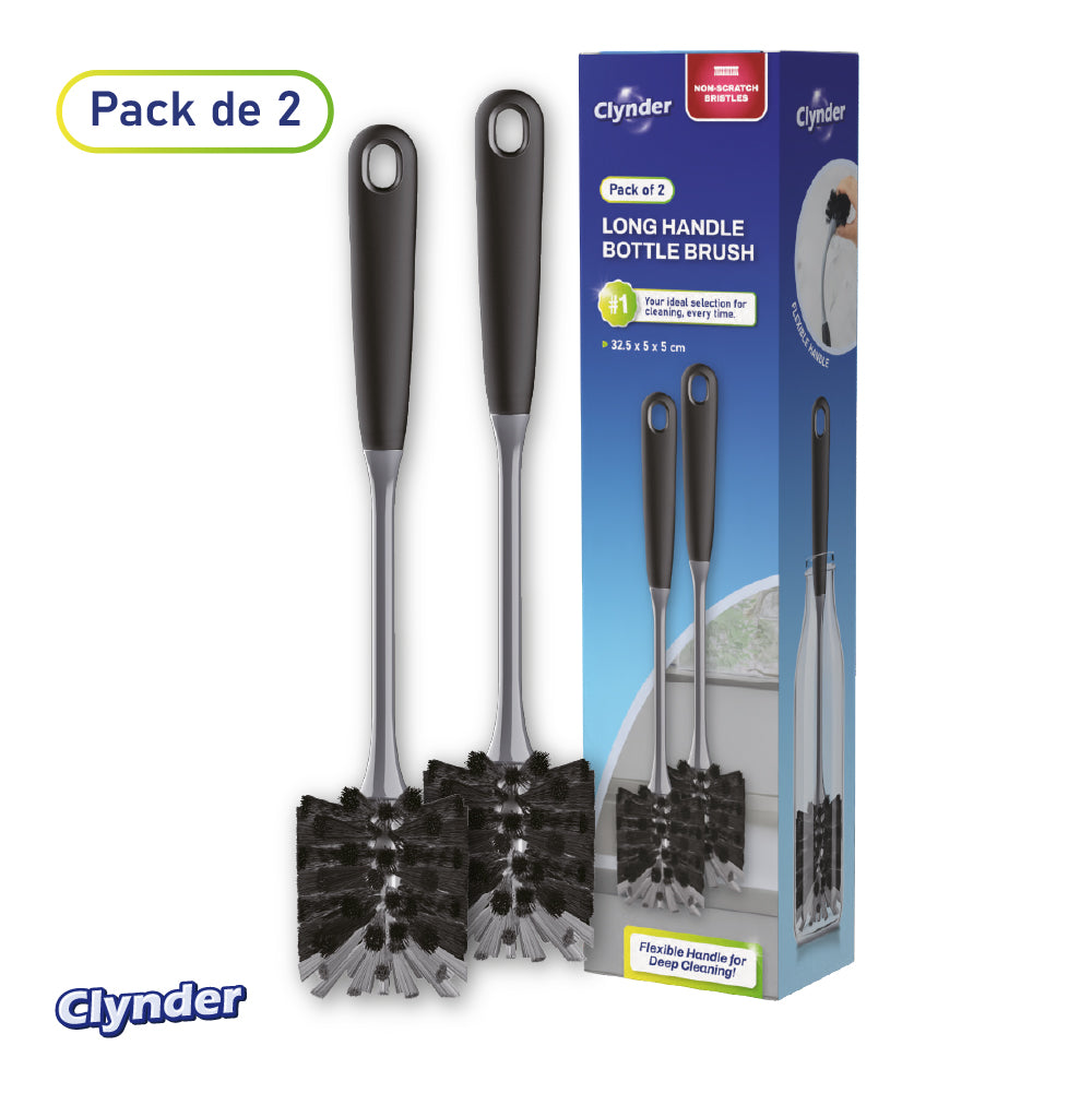 Set 2 Cepillos Flexibles Limpieza Botellas Clynder 1 un