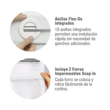 Cortina Baño Waffle Sistema 3 en 1 sin Ganchos 180 x 183 cm White Home Logics  1 un
