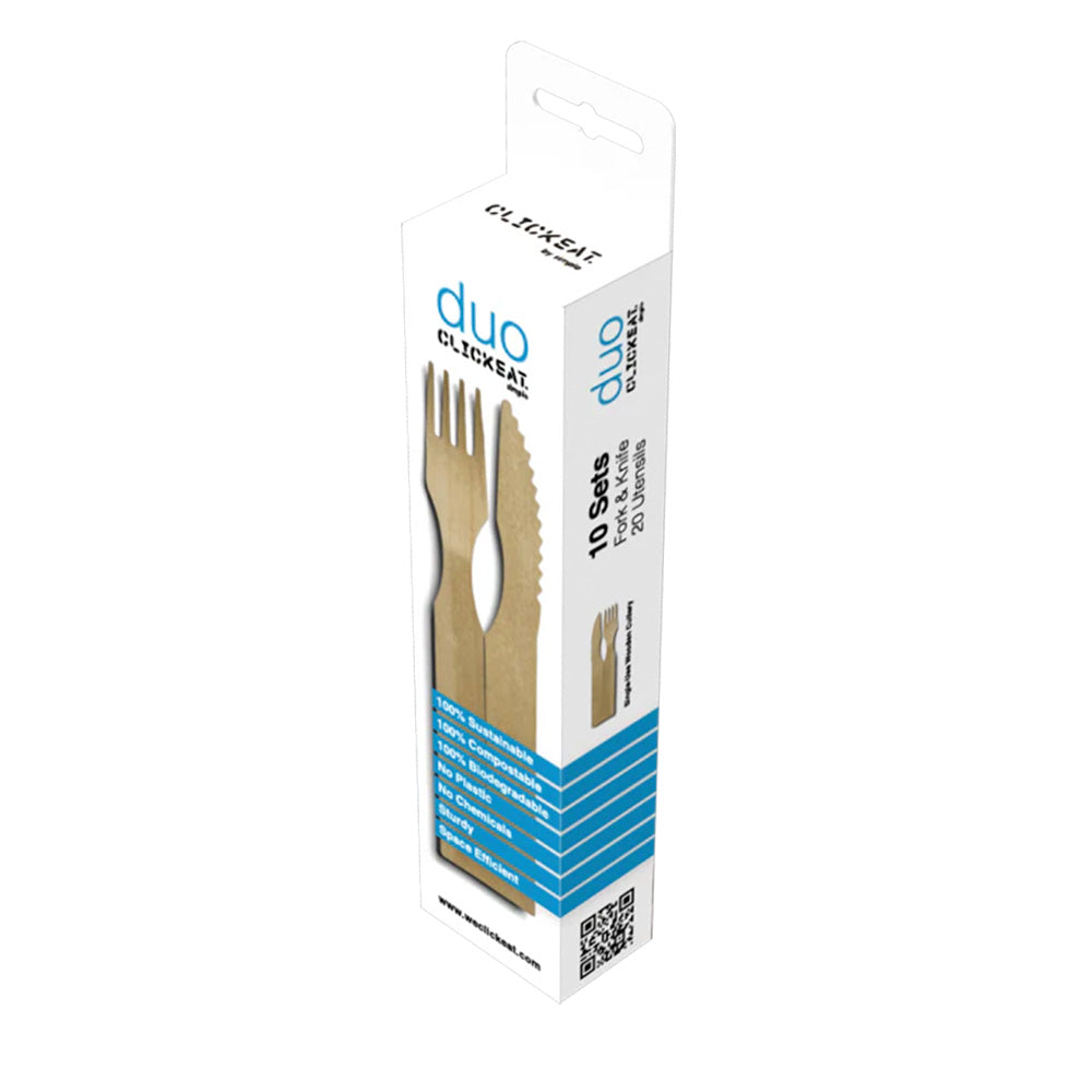 Cubiertos Madera 2 Duo 10 un Clickeat