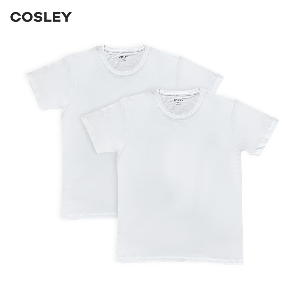 Poleras 100% Algodón Blancas Cuello Redondo Pack 3 Cosley