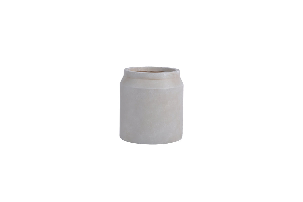 Macetero Arcilla Nervadura Beige S Home Logics 1 un