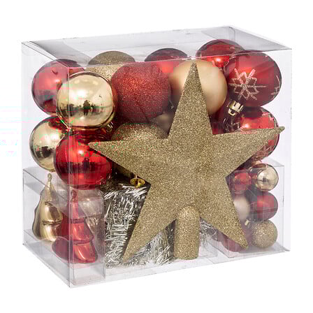 Set 44 Adornos Navidads Gold Red Atmosphera