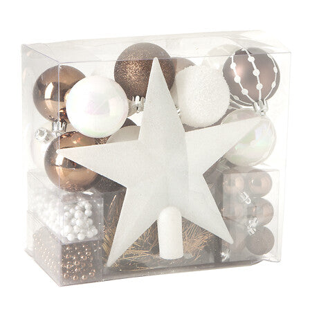 Set 44 Adornos Navidad White Gold Atmosphera 1 un