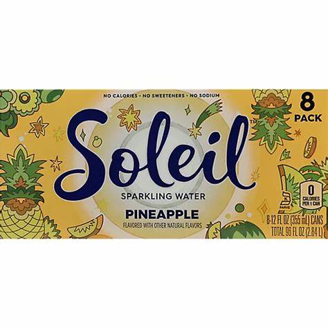 Agua Saborizada con Gas Piña Soleil 8 x 355 ml
