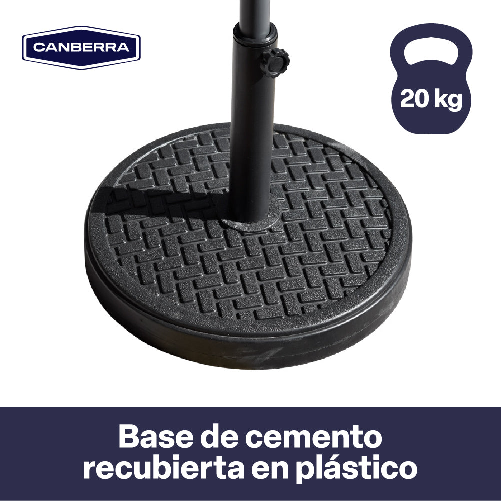 Set Quitasol Terraza 2,7 x 2,7 m Beige con Base de Cemento Canberra 1 un