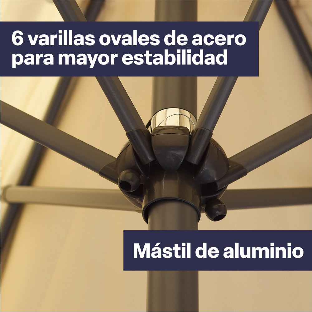 Set Quitasol 2,7m x 2,7m con Base de Cemento Canberra