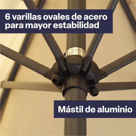 Set Quitasol 2,7m x 2,7m con Base de Cemento Canberra