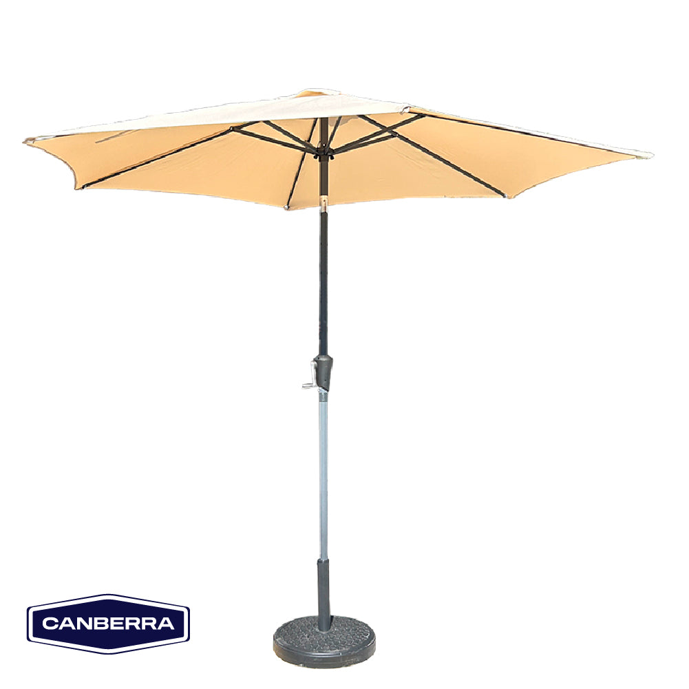 Set Quitasol Terraza 2,7 x 2,7 m Beige con Base de Cemento Canberra 1 un