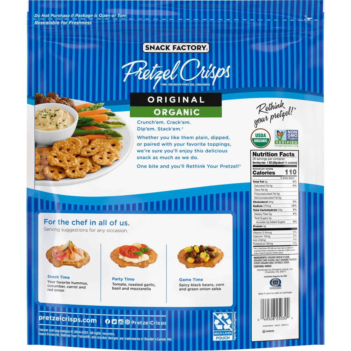 Snack de Pretzels Crujientes Snack Factory 793 g