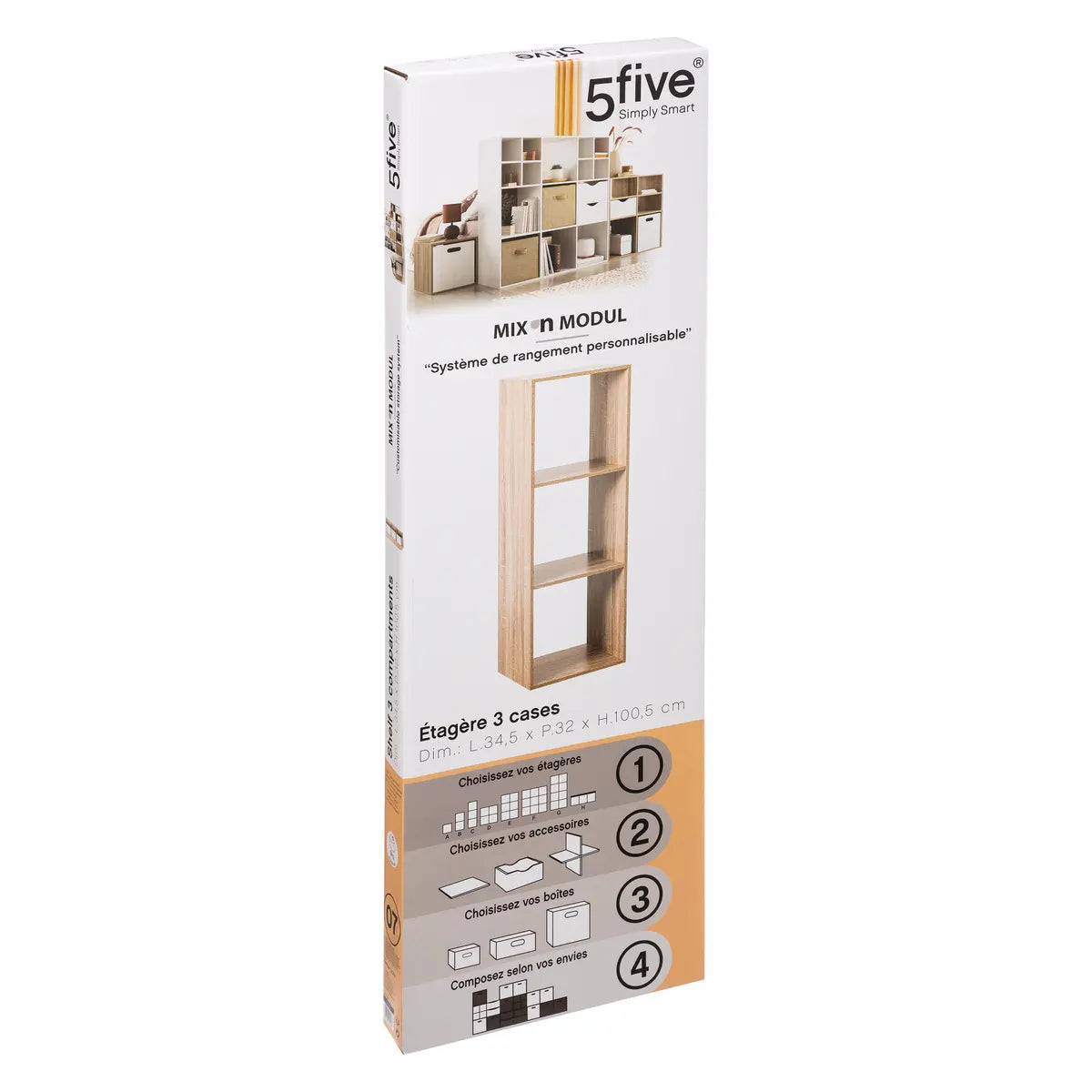 Repisa 3 Niveles Natural 35 x 32 x 100 cm 5five 1 un
