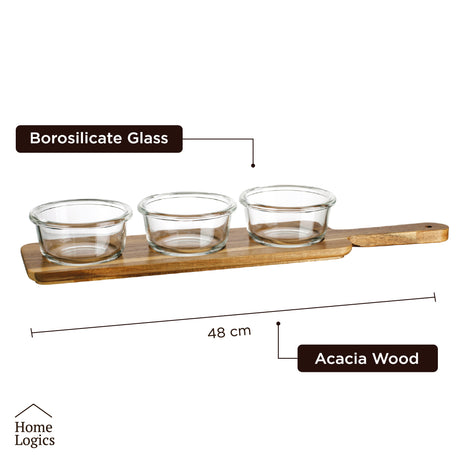 Set Aperitivo Acacia 3 Bowls Vidrio Home Logics 1 un