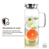 Jarro Vidrio Tapa Acero Inox 1.5L Home Logics 1 un