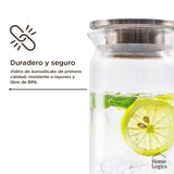 Jarro Vidrio Tapa Acero Inox 1.5L Home Logics 1 un
