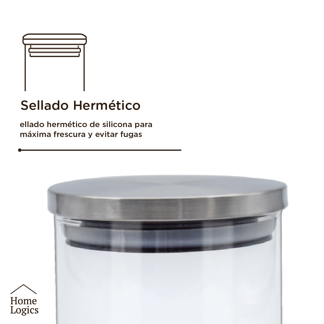 Set 5 Contenedores Herméticos Almacenamiento Home Logics 1 un