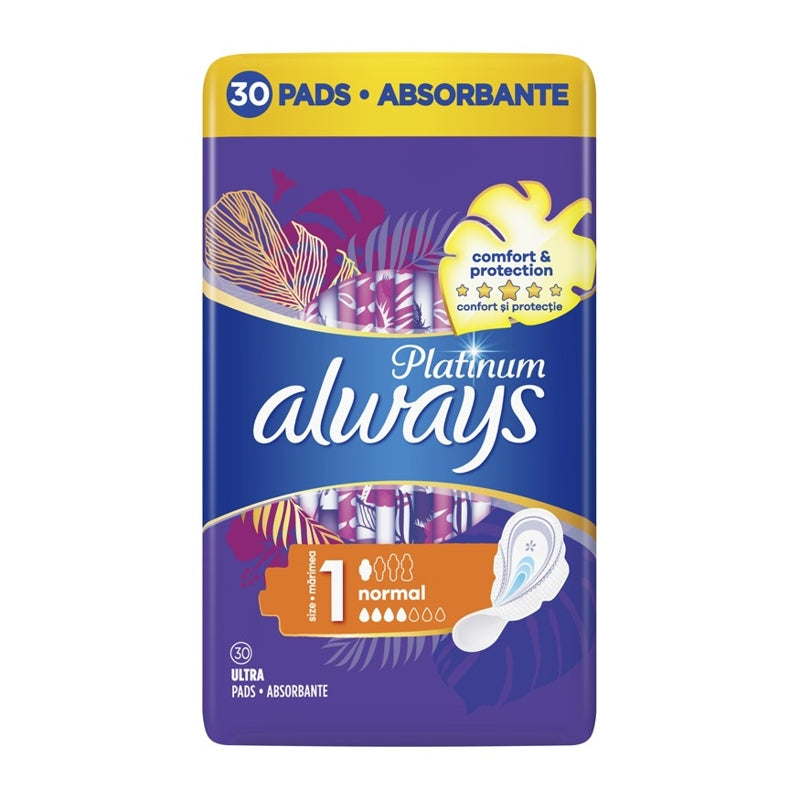 Toallitas Higiénicas Platinum Normal Alas S1 Always 30 un