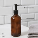 Dispensador Jabón Vidrio Ambar 450 ml Home Logics 1 un