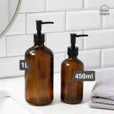 Dispensador Jabón Vidrio Ambar 450 ml Home Logics 1 un
